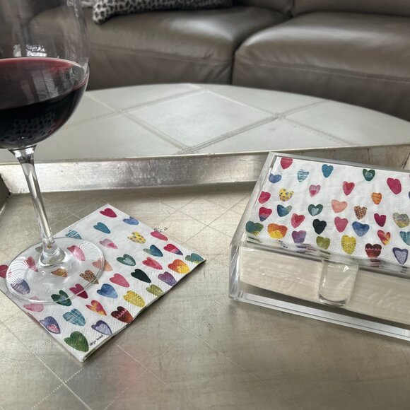 Acrylic Napkin Holder for Cocktail/Beverage Napkins, holds 40+ napkins - Picture 6 of 13